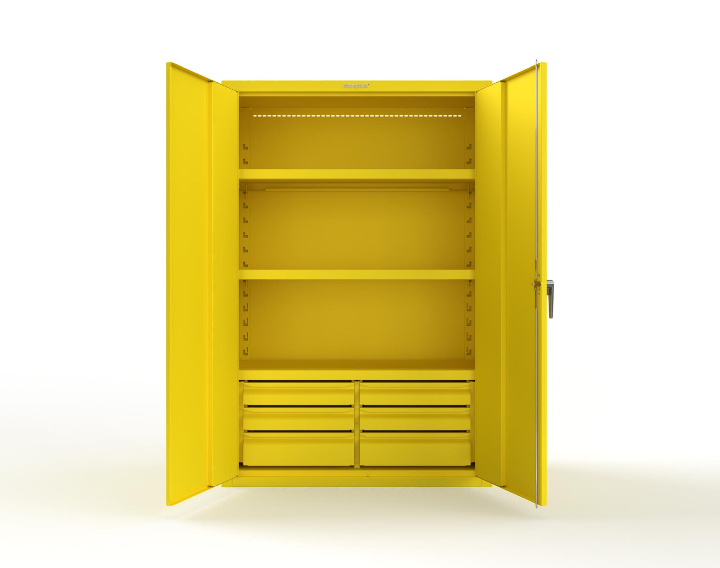 Heavy Duty 18 GA Cabinet with 6 Drawers and 3 Shelves - 48 in. W x 24 in. D x 72 in. H - 46-243-6/5DB-P-1021
