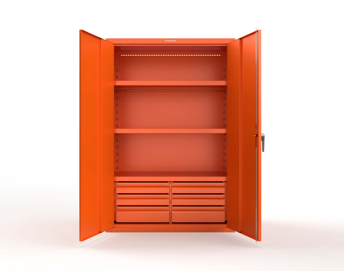 Heavy Duty 18 GA Cabinet with 6 Drawers and 3 Shelves - 48 in. W x 24 in. D x 72 in. H - 46-243-6/5DB-P-2009
