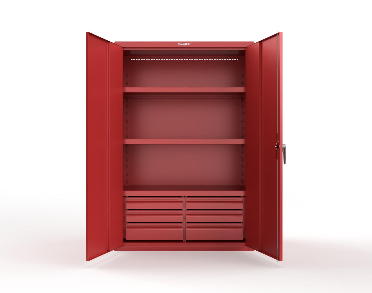 Heavy Duty 18 GA Cabinet with 6 Drawers and 3 Shelves - 48 in. W x 24 in. D x 72 in. H - 46-243-6/5DB-P-3001