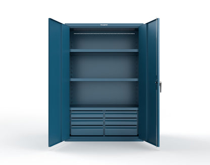 Heavy Duty 18 GA Cabinet with 6 Drawers and 3 Shelves - 48 in. W x 24 in. D x 72 in. H - 46-243-6/5DB-P-5001