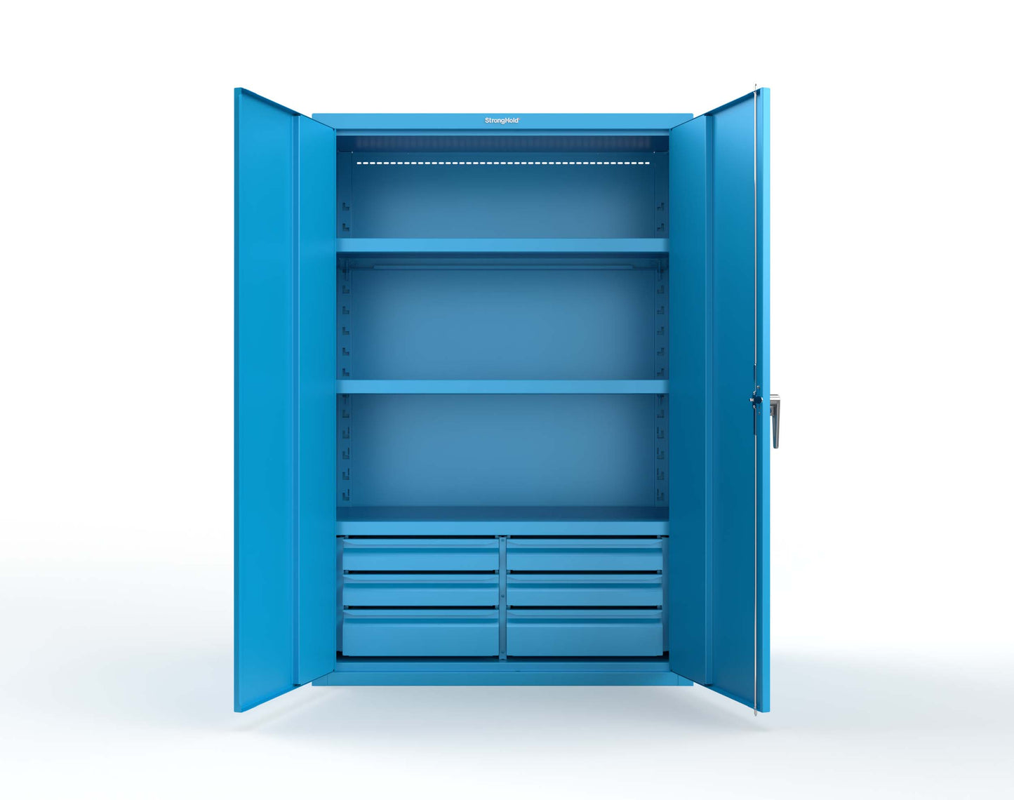 Heavy Duty 18 GA Cabinet with 6 Drawers and 3 Shelves - 48 in. W x 24 in. D x 72 in. H - 46-243-6/5DB-P-5012