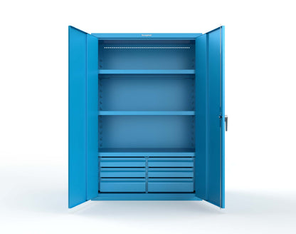 Heavy Duty 18 GA Cabinet with 6 Drawers and 3 Shelves - 48 in. W x 24 in. D x 72 in. H - 46-243-6/5DB-P-5012