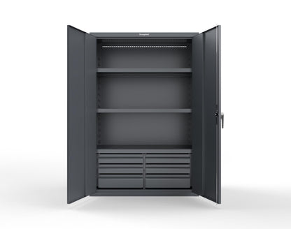 Heavy Duty 18 GA Cabinet with 6 Drawers and 3 Shelves - 48 in. W x 24 in. D x 72 in. H - 46-243-6/5DB-P-7024