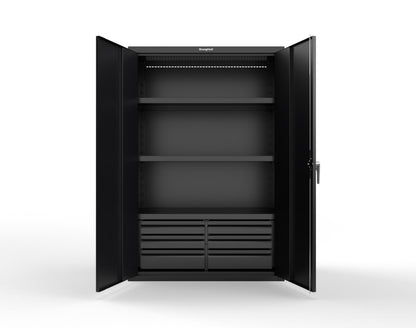 Heavy Duty 18 GA Cabinet with 6 Drawers and 3 Shelves - 48 in. W x 24 in. D x 72 in. H - 46-243-6/5DB-P-9005