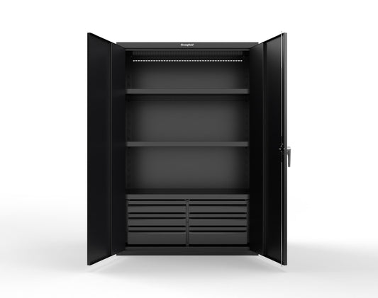 Heavy Duty 18 GA Cabinet with 6 Drawers and 3 Shelves - 48 in. W x 24 in. D x 72 in. H - 46-243-6/5DB-P-9005