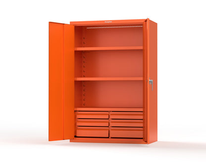 Heavy Duty 18 GA Cabinet with 6 Drawers and 3 Shelves - 48 in. W x 24 in. D x 72 in. H - 46-243-6/5DB-P-2009