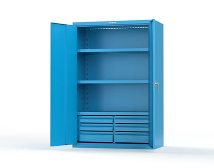 Heavy Duty 18 GA Cabinet with 6 Drawers and 3 Shelves - 48 in. W x 24 in. D x 72 in. H - 46-243-6/5DB-P-5012