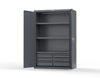 Heavy Duty 18 GA Cabinet with 6 Drawers and 3 Shelves - 48 in. W x 24 in. D x 72 in. H - 46-243-6/5DB-P-7024