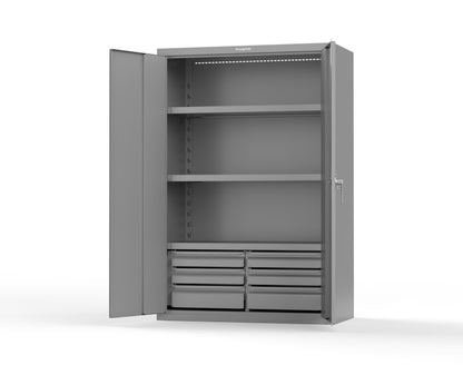 Heavy Duty 18 GA Cabinet with 6 Drawers and 3 Shelves - 48 in. W x 24 in. D x 72 in. H - 46-243-6/5DB-P-7037