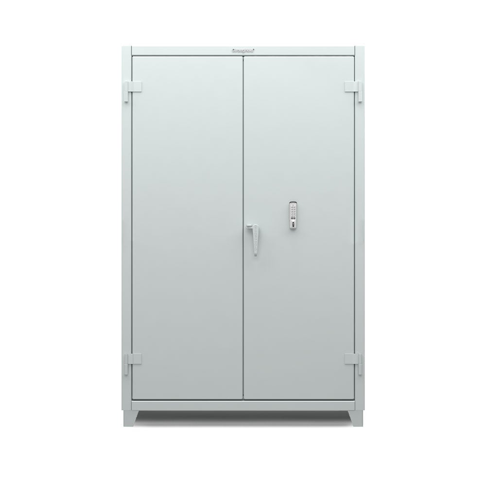 Extra Heavy Duty 14 GA Cabinet with 3 Shelves Secured by Keyless Entry Lock - 48 In. W x 24 In. D x 75 In. H