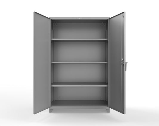 Extra Heavy Duty 14 GA Cabinet with 3 Shelves Secured by Keyless Entry Lock - 48 In. W x 24 In. D x 75 In. H - 46-243-EK-L-7037