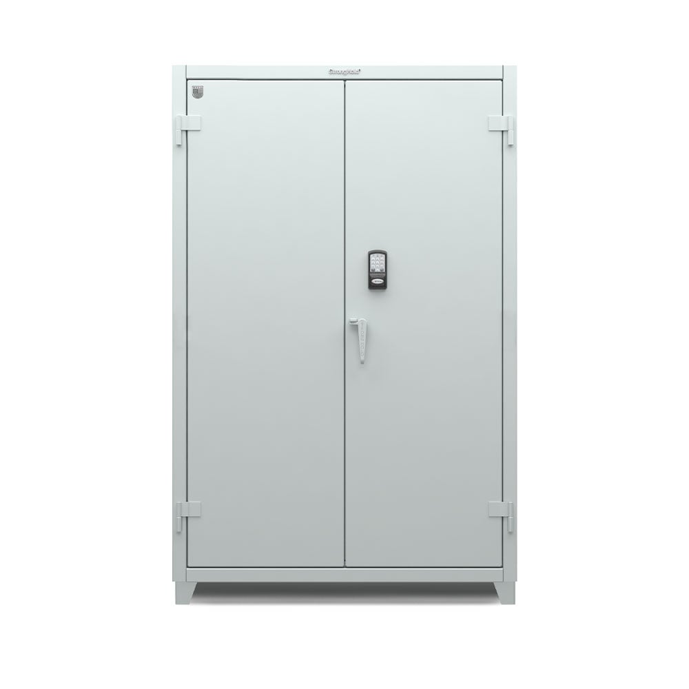 Extra Heavy Duty 14 GA Cabinet with 3 Shelves Secured by Electronic Lock & Card Reader (HID) - 48 In. W x 24 In. D x 75 In. H