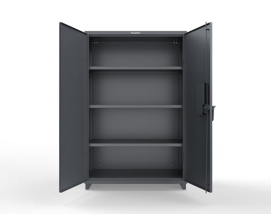 Extra Heavy Duty 14 GA Cabinet with 3 Shelves Secured by Electronic Lock & Card Reader (HID) - 48 In. W x 24 In. D x 75 In. H - 46-243-PX-L-7024