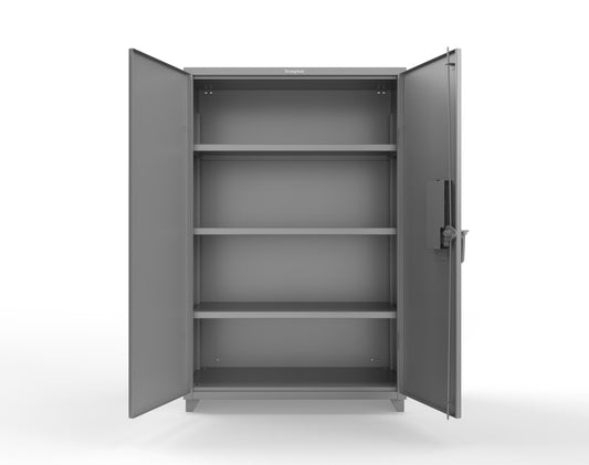 Extra Heavy Duty 14 GA Cabinet with 3 Shelves Secured by Electronic Lock & Card Reader (HID) - 48 In. W x 24 In. D x 75 In. H - 46-243-PX-L-7037