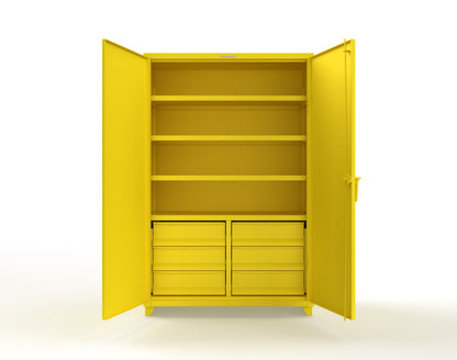Extra Heavy Duty 14 GA Cabinet with 6 Half-Width Drawers, 4 Shelves | 48 In. W x 24 In. D x 75 In. H - 46-244-6/5DB-L-1021
