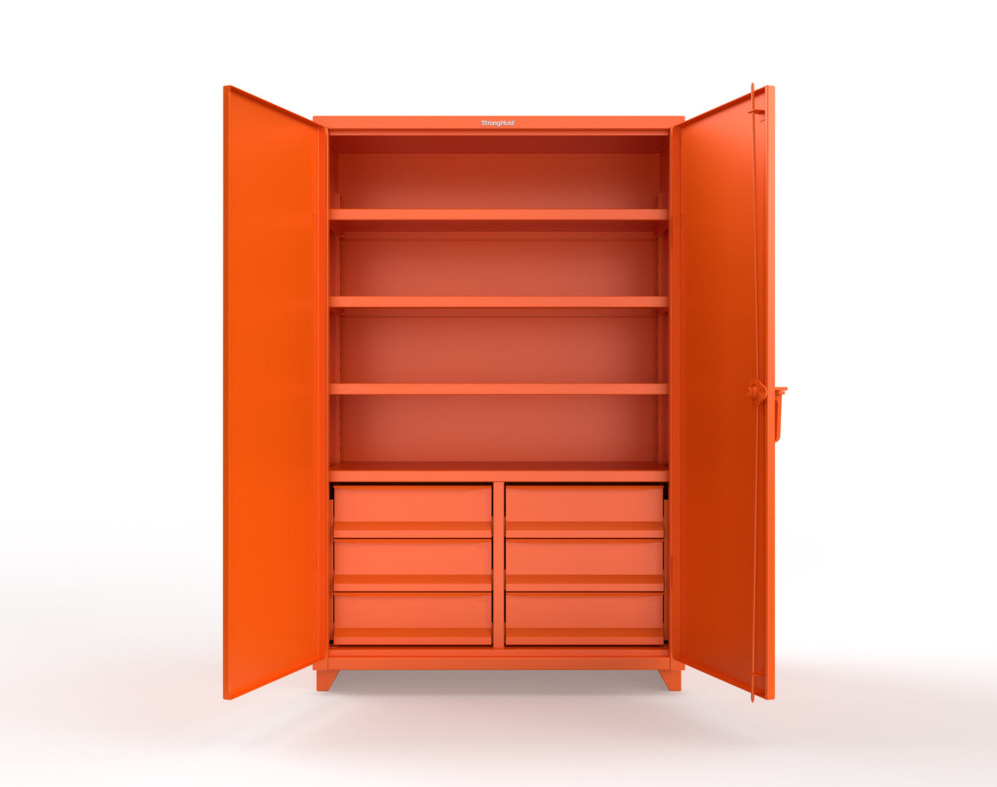 Extra Heavy Duty 14 GA Cabinet with 6 Half-Width Drawers, 4 Shelves | 48 In. W x 24 In. D x 75 In. H - 46-244-6/5DB-L-2009