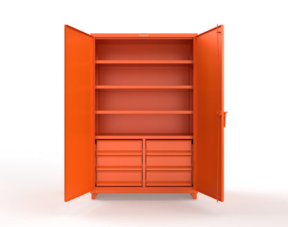 Extra Heavy Duty 14 GA Cabinet with 6 Half-Width Drawers, 4 Shelves | 48 In. W x 24 In. D x 75 In. H - 46-244-6/5DB-L-2009