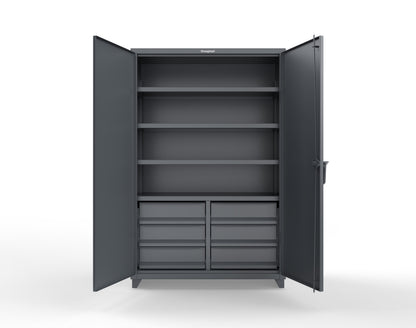 Extra Heavy Duty 14 GA Cabinet with 6 Half-Width Drawers, 4 Shelves | 48 In. W x 24 In. D x 75 In. H - 46-244-6/5DB-L-7024