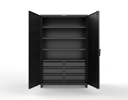 Extra Heavy Duty 14 GA Cabinet with 6 Half-Width Drawers, 4 Shelves | 48 In. W x 24 In. D x 75 In. H - 46-244-6/5DB-L-9005