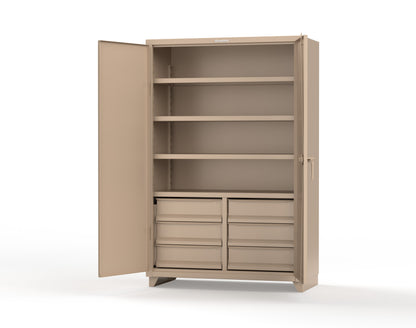 Extra Heavy Duty 14 GA Cabinet with 6 Half-Width Drawers, 4 Shelves | 48 In. W x 24 In. D x 75 In. H - 46-244-6/5DB-L-1019