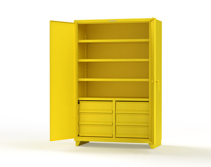Extra Heavy Duty 14 GA Cabinet with 6 Half-Width Drawers, 4 Shelves | 48 In. W x 24 In. D x 75 In. H - 46-244-6/5DB-L-1021