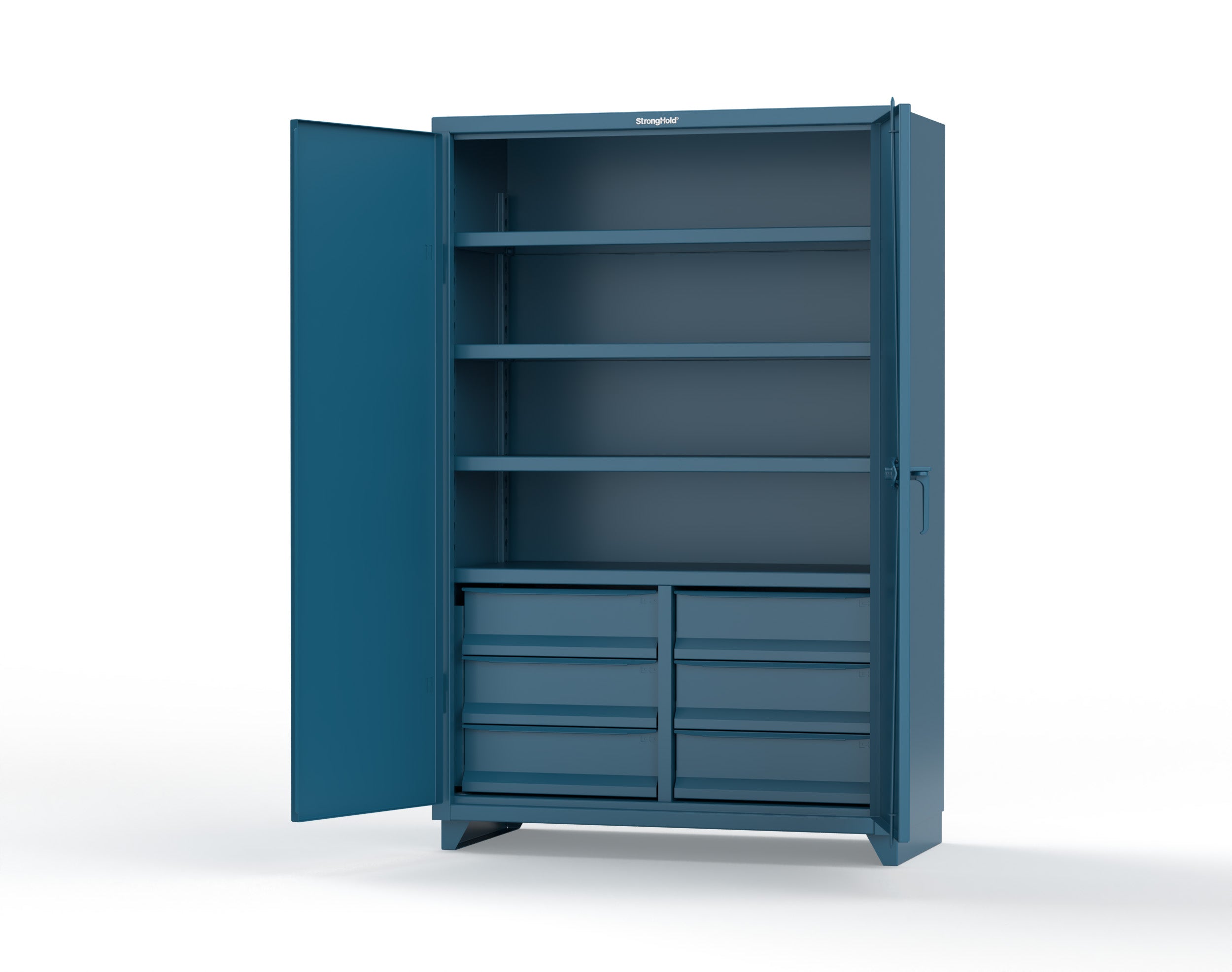 14 Gauge Cabinet with 6 Half-Width Drawers, 4 Shelves | 46-244-6