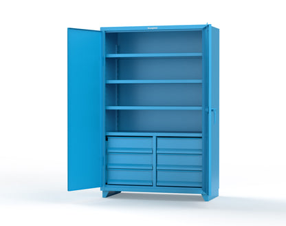 Extra Heavy Duty 14 GA Cabinet with 6 Half-Width Drawers, 4 Shelves | 48 In. W x 24 In. D x 75 In. H - 46-244-6/5DB-L-5012
