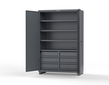 Extra Heavy Duty 14 GA Cabinet with 6 Half-Width Drawers, 4 Shelves | 48 In. W x 24 In. D x 75 In. H - 46-244-6/5DB-L-7024