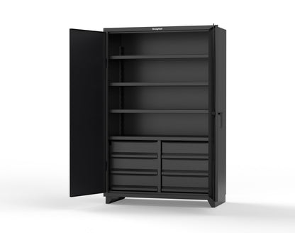 Extra Heavy Duty 14 GA Cabinet with 6 Half-Width Drawers, 4 Shelves | 48 In. W x 24 In. D x 75 In. H - 46-244-6/5DB-L-9005