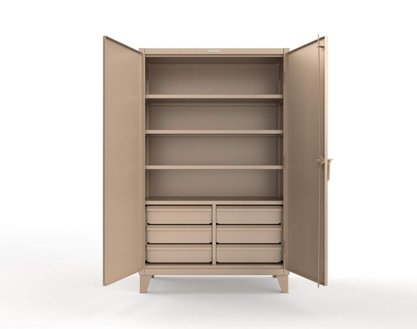 Extreme Duty 12 GA Cabinet with 6 Half-Width Drawers, 4 Shelves | 48 In. W x 24 In. D x 78 In. H - 46-244-6/5DB-1019