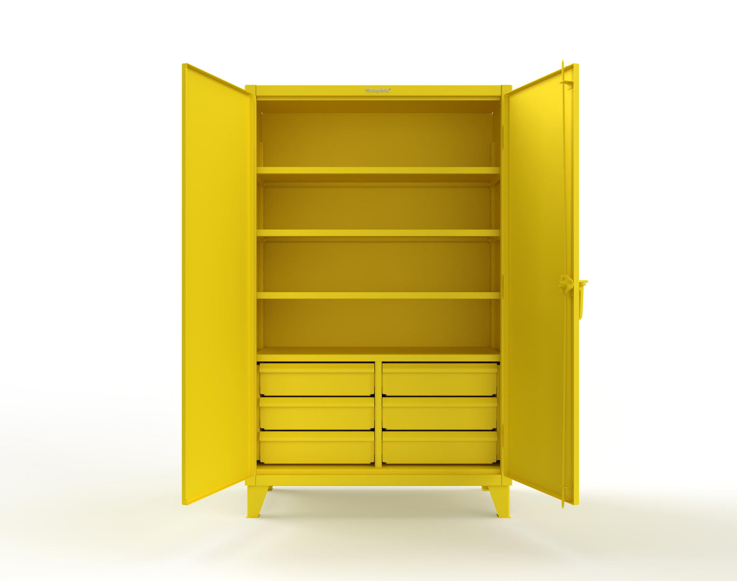 Extreme Duty 12 GA Cabinet with 6 Half-Width Drawers, 4 Shelves | 48 In. W x 24 In. D x 78 In. H - 46-244-6/5DB-1021