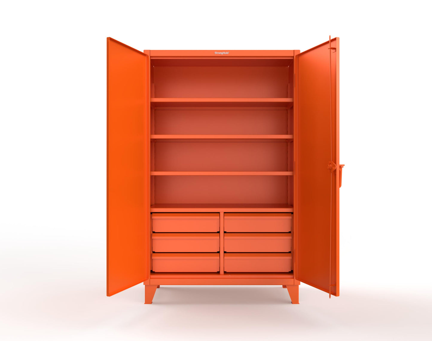 Extreme Duty 12 GA Cabinet with 6 Half-Width Drawers, 4 Shelves | 48 In. W x 24 In. D x 78 In. H - 46-244-6/5DB-2009