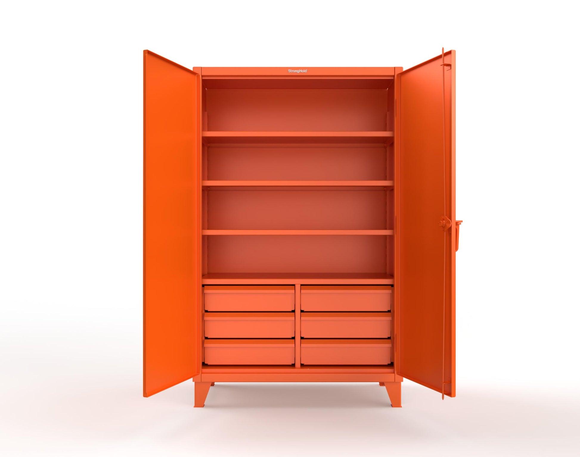 Extreme Duty 12 GA Cabinet with 6 Half-Width Drawers, 4 Shelves | 48 In. W x 24 In. D x 78 In. H - 46-244-6/5DB-2009