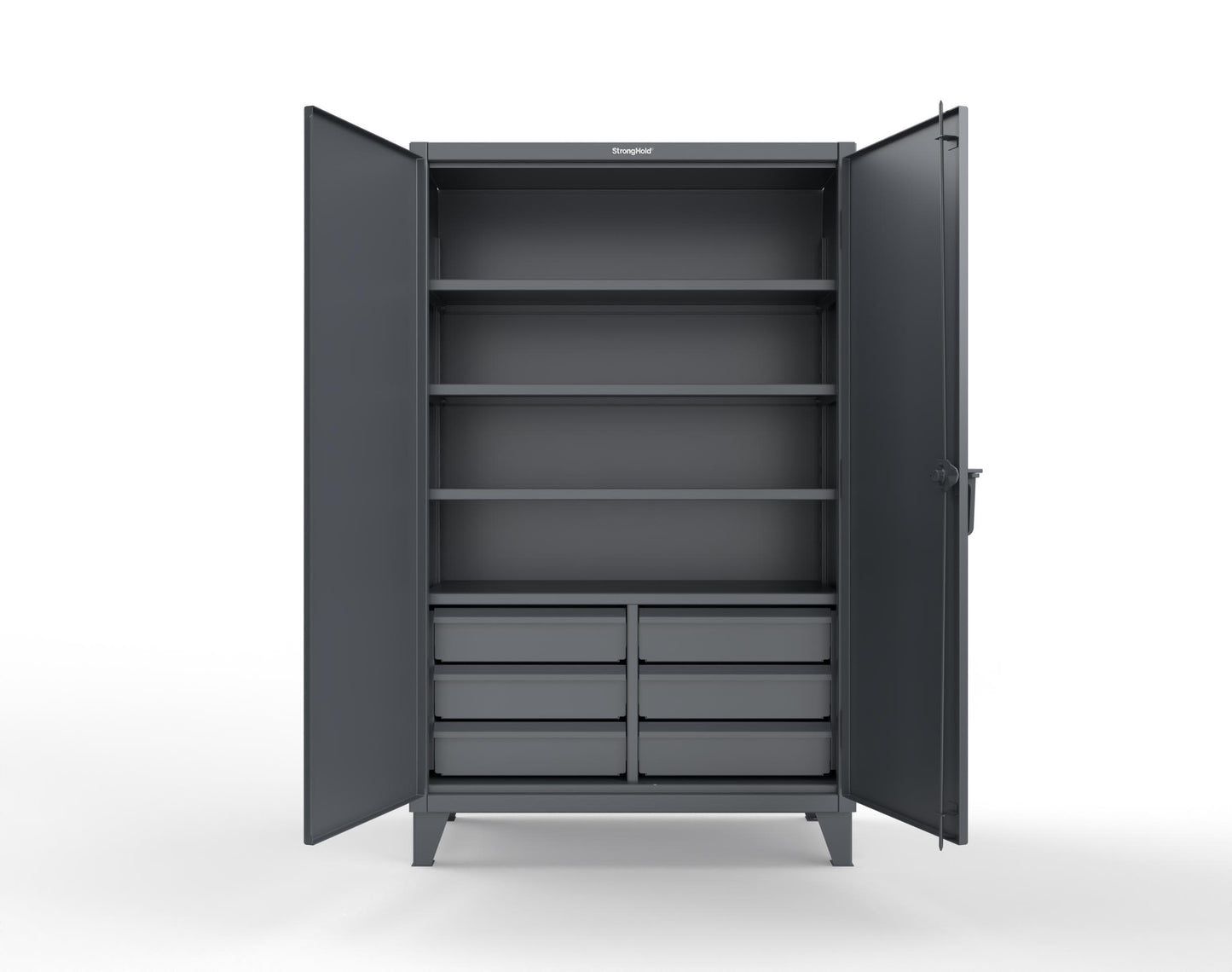 Extreme Duty 12 GA Cabinet with 6 Half-Width Drawers, 4 Shelves | 48 In. W x 24 In. D x 78 In. H - 46-244-6/5DB-7024