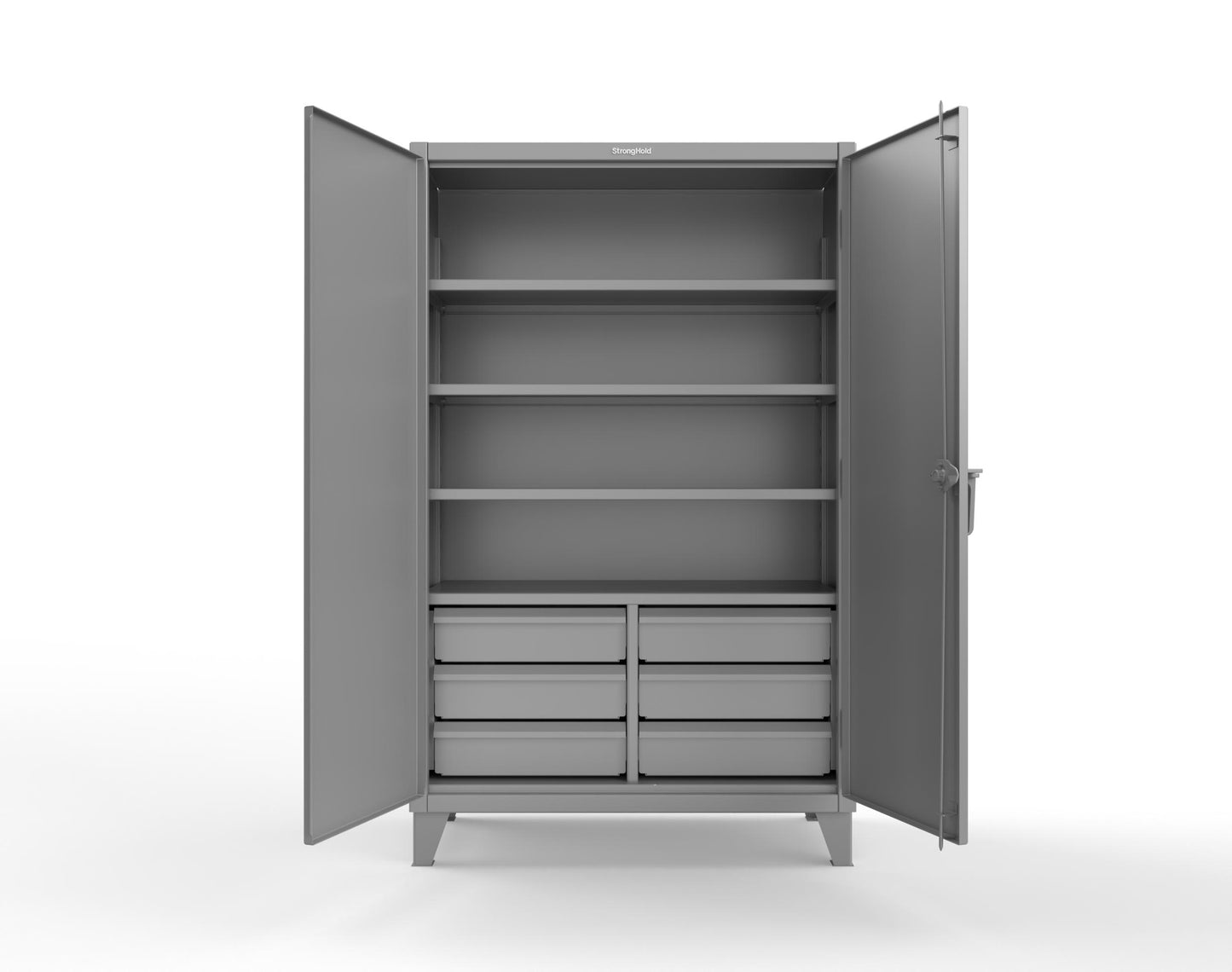Extreme Duty 12 GA Cabinet with 6 Half-Width Drawers, 4 Shelves | 48 In. W x 24 In. D x 78 In. H - 46-244-6/5DB-7037