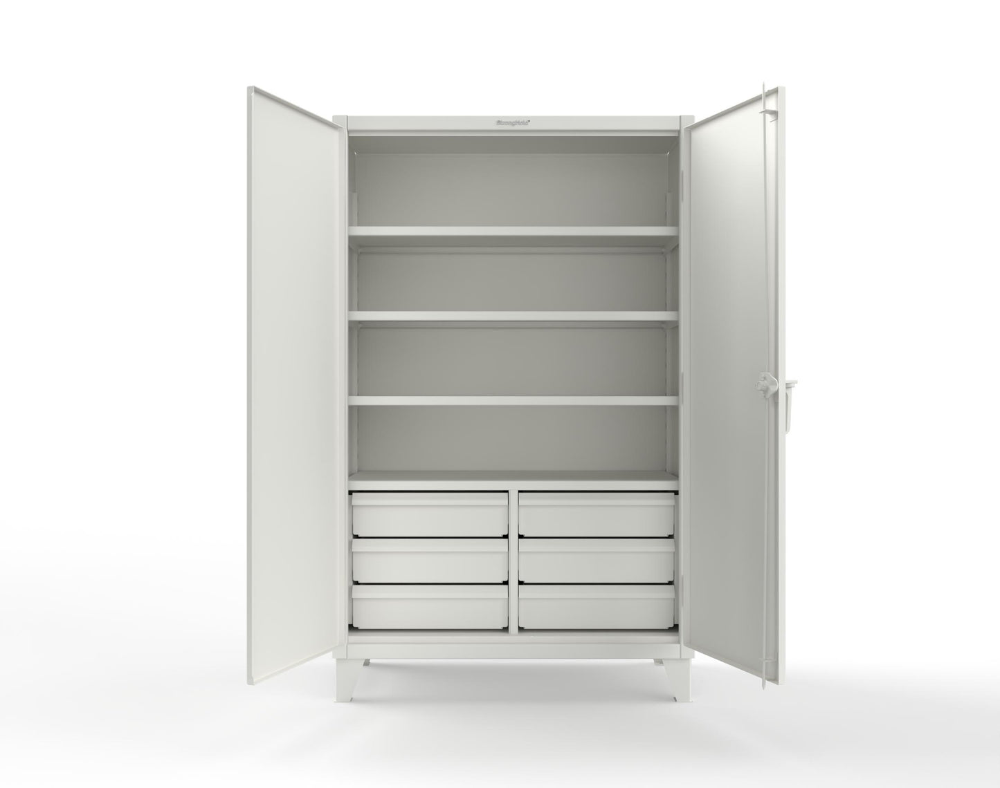 Extreme Duty 12 GA Cabinet with 6 Half-Width Drawers, 4 Shelves | 48 In. W x 24 In. D x 78 In. H - 46-244-6/5DB-9003