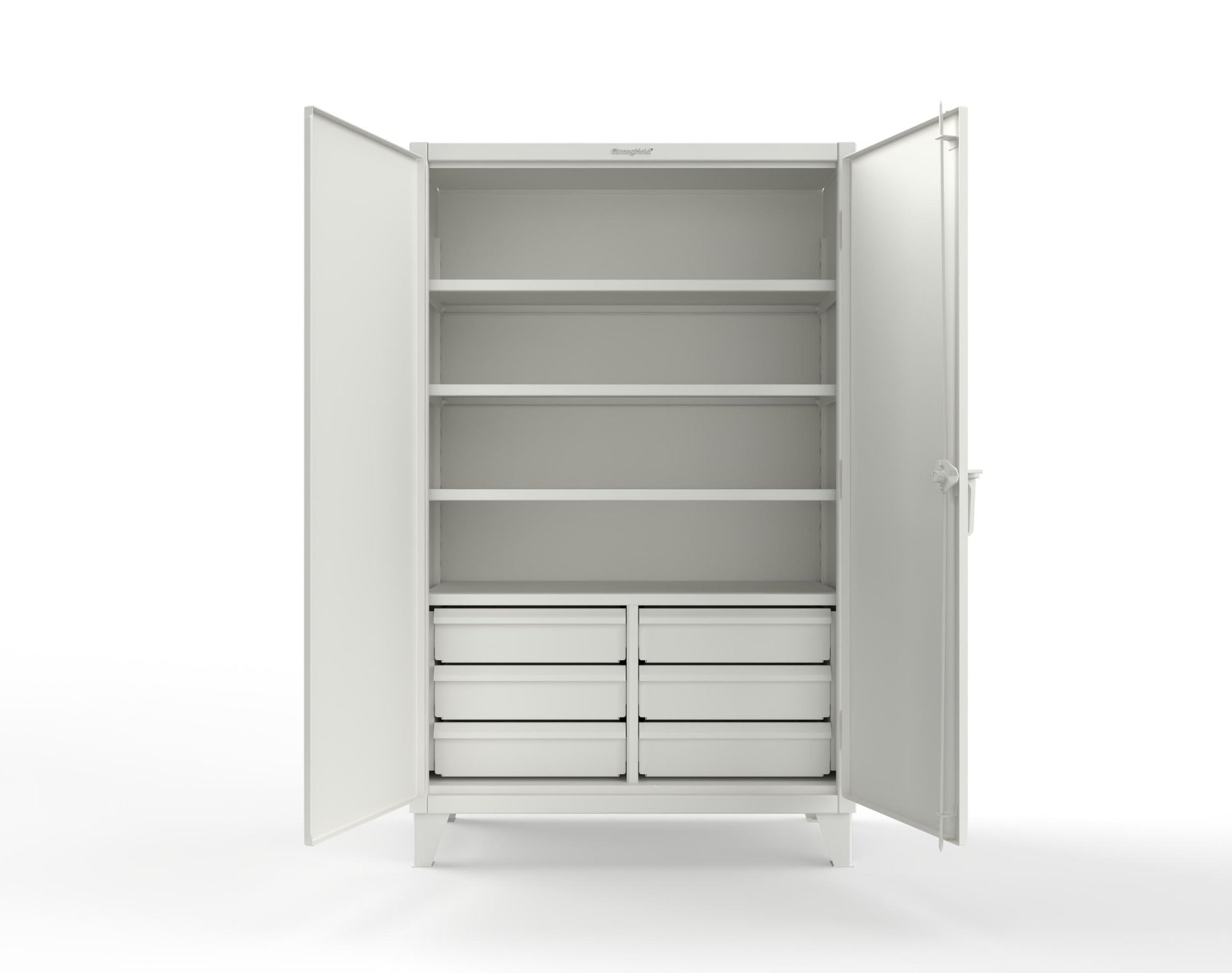 Extreme Duty 12 GA Cabinet with 6 Half-Width Drawers, 4 Shelves | 48 In. W x 24 In. D x 78 In. H - 46-244-6/5DB-9003