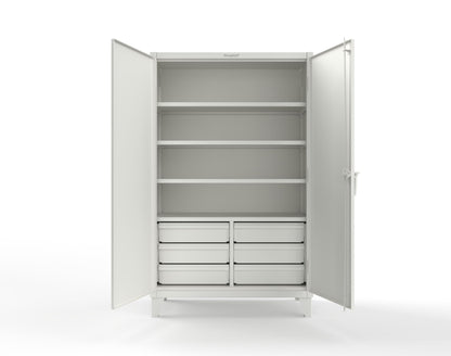 Extreme Duty 12 GA Cabinet with 6 Half-Width Drawers, 4 Shelves | 48 In. W x 24 In. D x 78 In. H - 46-244-6/5DB-9003