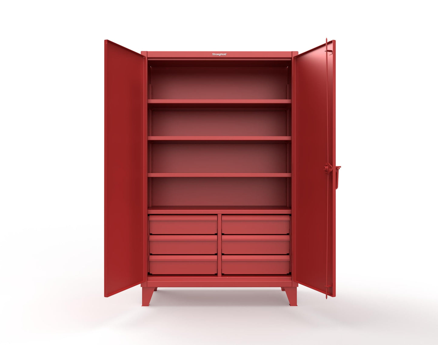 Extreme Duty 12 GA Cabinet with 6 Half-Width Drawers, 4 Shelves - 48 In. W x 24 In. D x 78 In. H