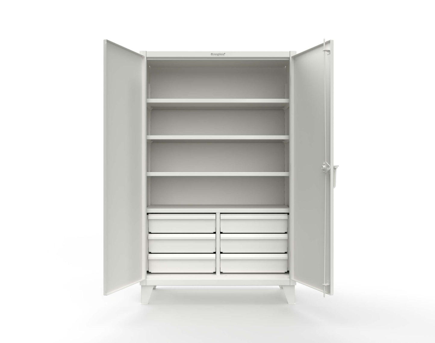 Extreme Duty 12 GA Cabinet with 6 Half-Width Drawers, 4 Shelves - 48 In. W x 24 In. D x 78 In. H