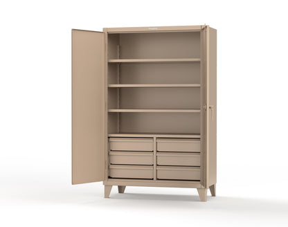 Extreme Duty 12 GA Cabinet with 6 Half-Width Drawers, 4 Shelves | 48 In. W x 24 In. D x 78 In. H - 46-244-6/5DB-1019