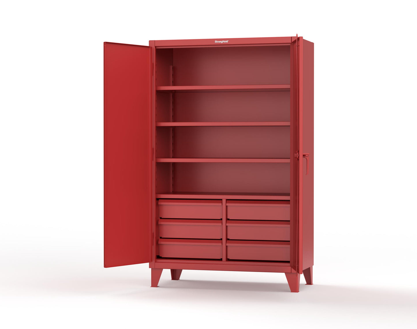 Extreme Duty 12 GA Cabinet with 6 Half-Width Drawers, 4 Shelves | 48 In. W x 24 In. D x 78 In. H - 46-244-6/5DB-3001