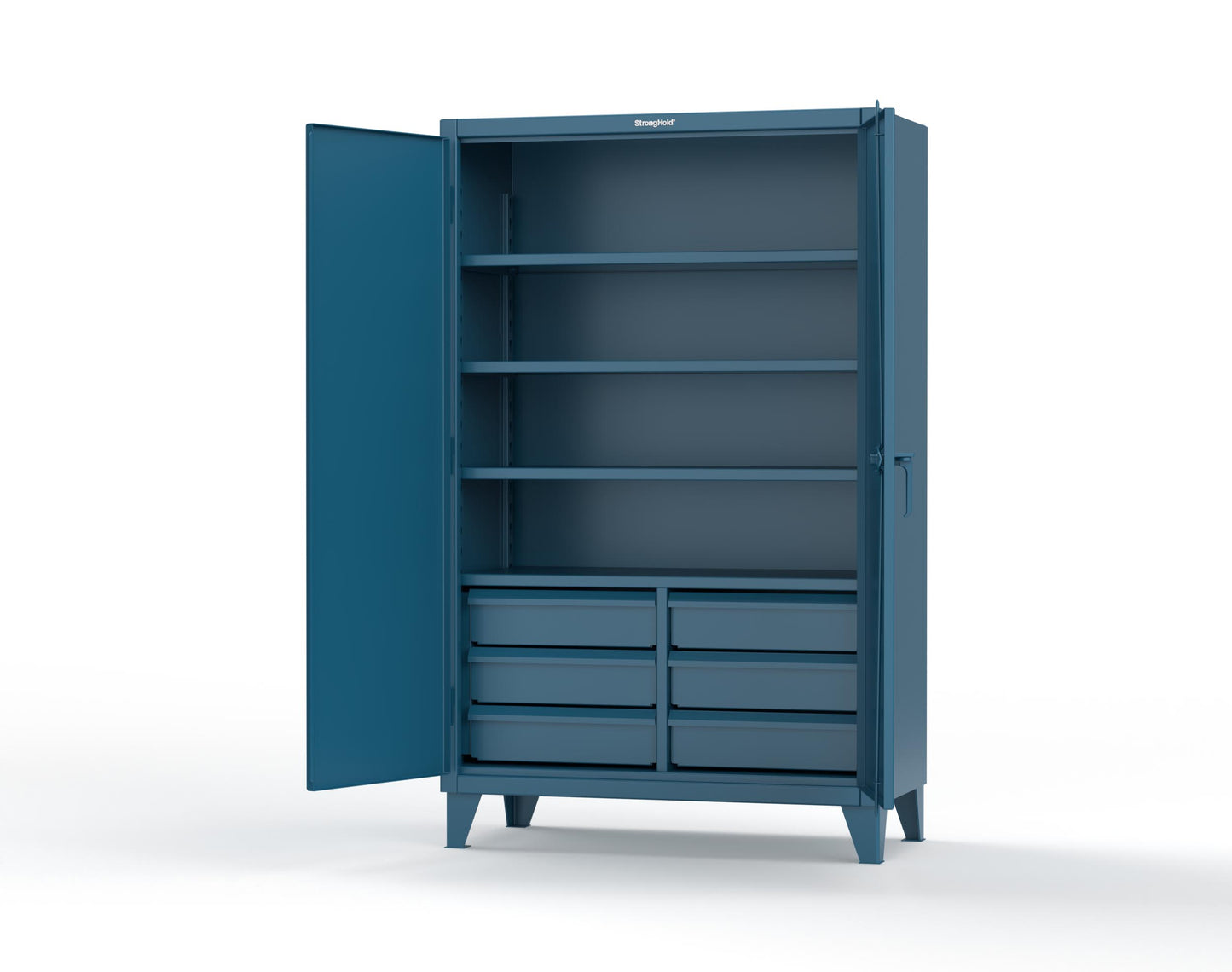 Extreme Duty 12 GA Cabinet with 6 Half-Width Drawers, 4 Shelves | 48 In. W x 24 In. D x 78 In. H - 46-244-6/5DB-5001