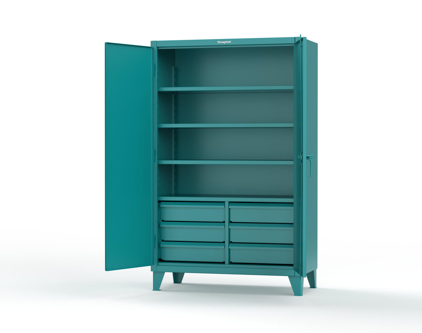 Extreme Duty 12 GA Cabinet with 6 Half-Width Drawers, 4 Shelves | 48 In. W x 24 In. D x 78 In. H - 46-244-6/5DB-5021