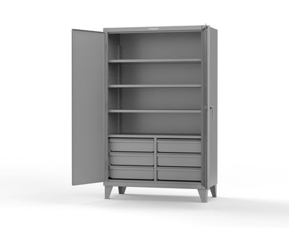 Extreme Duty 12 GA Cabinet with 6 Half-Width Drawers, 4 Shelves | 48 In. W x 24 In. D x 78 In. H - 46-244-6/5DB-7037