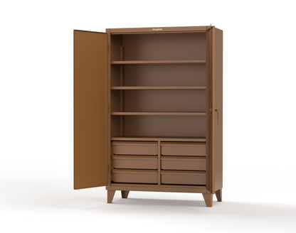 Extreme Duty 12 GA Cabinet with 6 Half-Width Drawers, 4 Shelves | 48 In. W x 24 In. D x 78 In. H - 46-244-6/5DB-8008