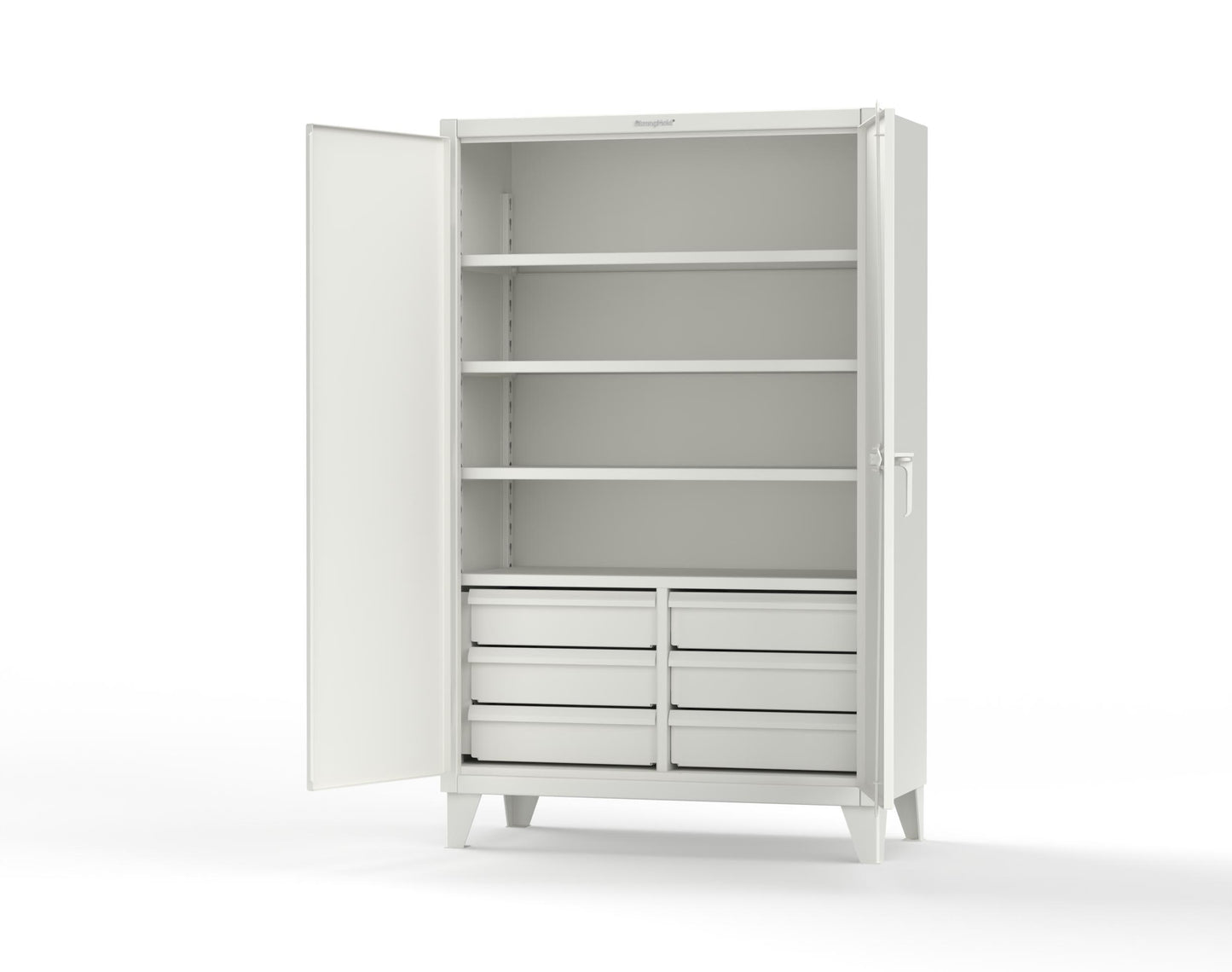Extreme Duty 12 GA Cabinet with 6 Half-Width Drawers, 4 Shelves | 48 In. W x 24 In. D x 78 In. H - 46-244-6/5DB-9003