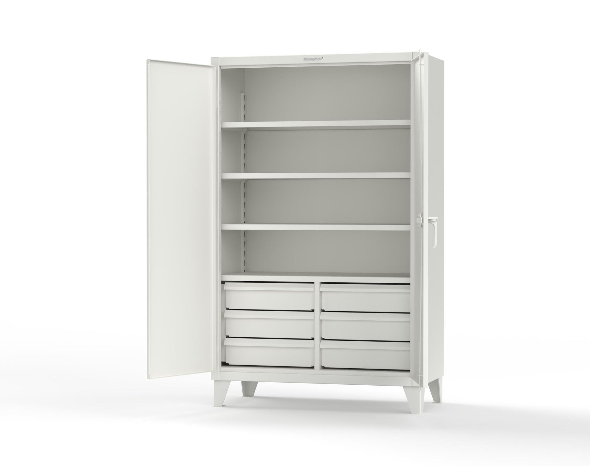 Extreme Duty 12 GA Cabinet with 6 Half-Width Drawers, 4 Shelves | 48 In. W x 24 In. D x 78 In. H - 46-244-6/5DB-9003