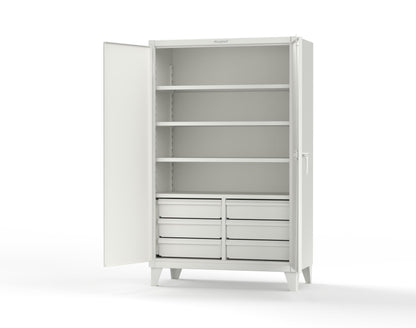 Extreme Duty 12 GA Cabinet with 6 Half-Width Drawers, 4 Shelves | 48 In. W x 24 In. D x 78 In. H - 46-244-6/5DB-9003