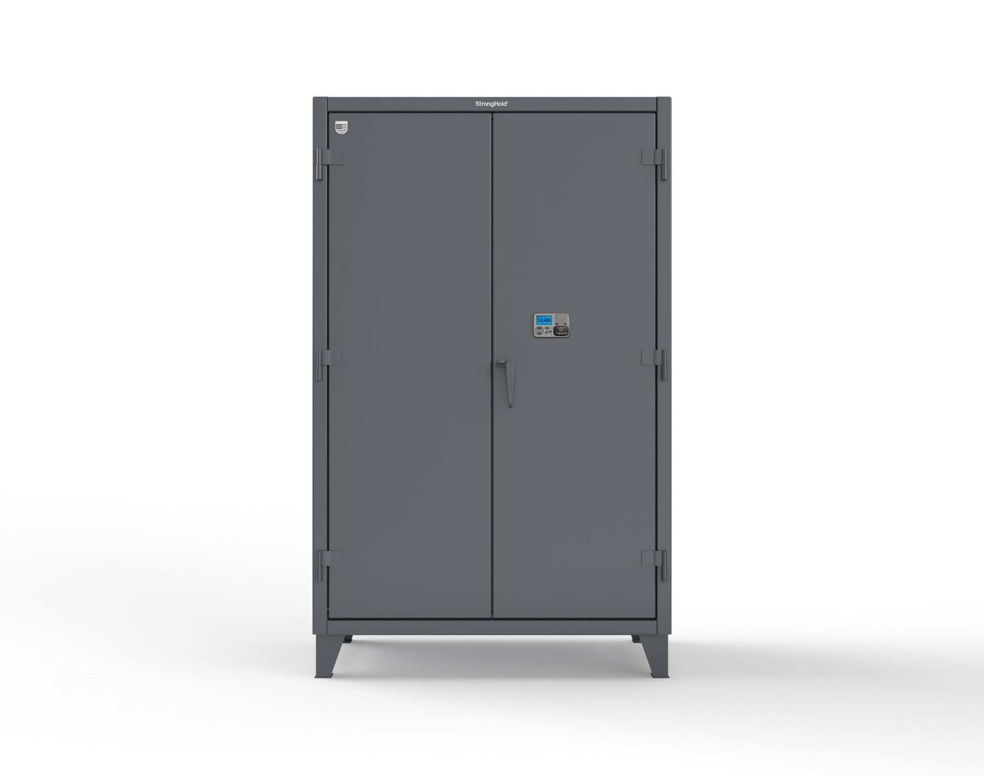 Extreme Duty 12 GA Cabinet with 4 Shelves Secured by Network-Capable Electronic Lock with Card Reader (HID) (Software Included) - 48 In. W x 24 In. D x 78 In. H - 46-244-NX-ST-7024